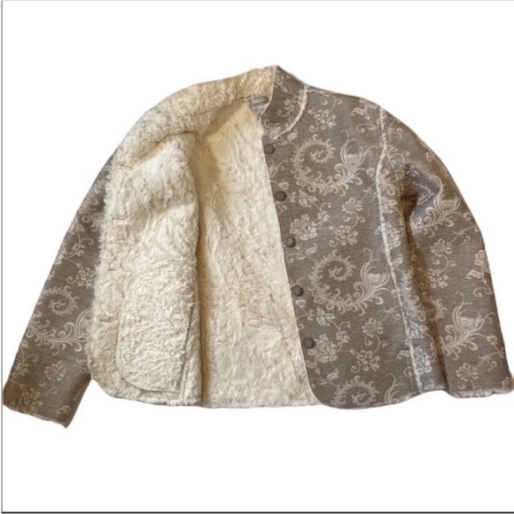 Chico's Tapestry Faux Fur Lined Jacket - Picture 7 of 10